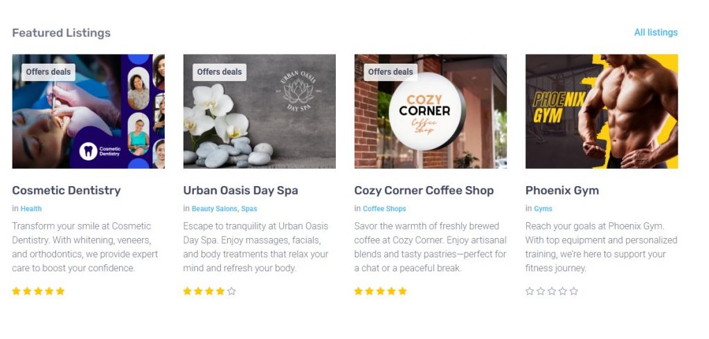 eDirectory Featured Listings