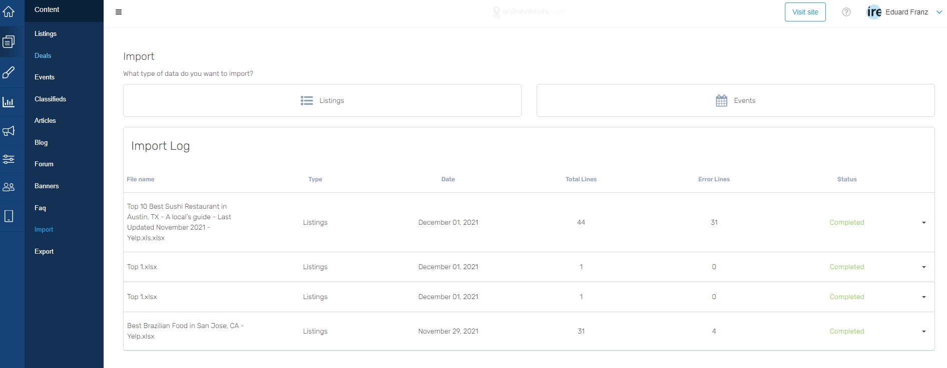 edirectory import tool