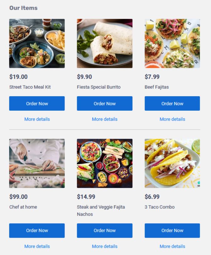 edirectory marketplace widget - fajitas