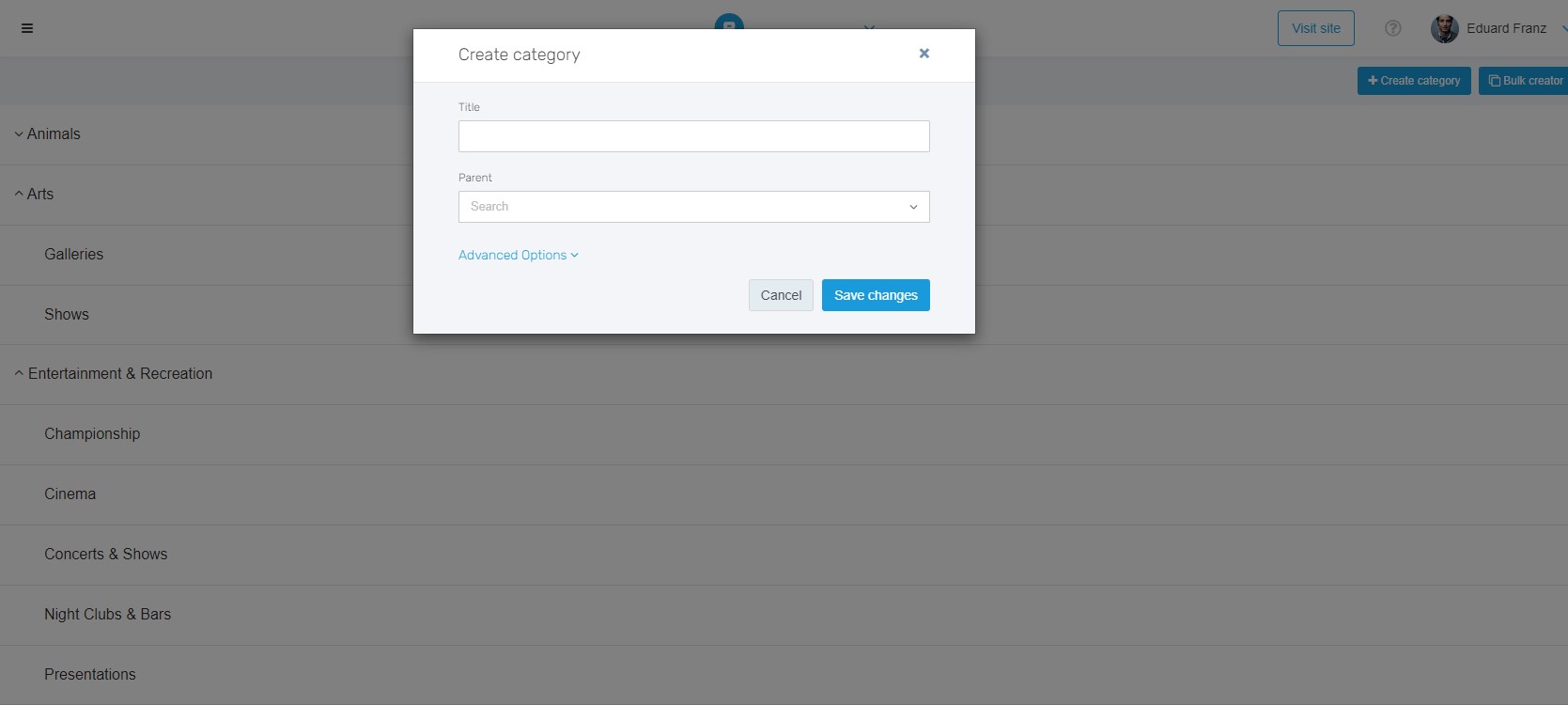 Create Categories - Church online directory
