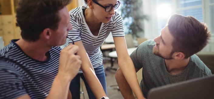 Professional working on a custom software project