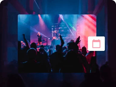 Events calendar with photos, descriptions, and recurring dates