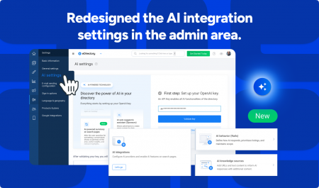 The redesigned AI Settings tab makes it easy to customize your directory's intelligence and tone.