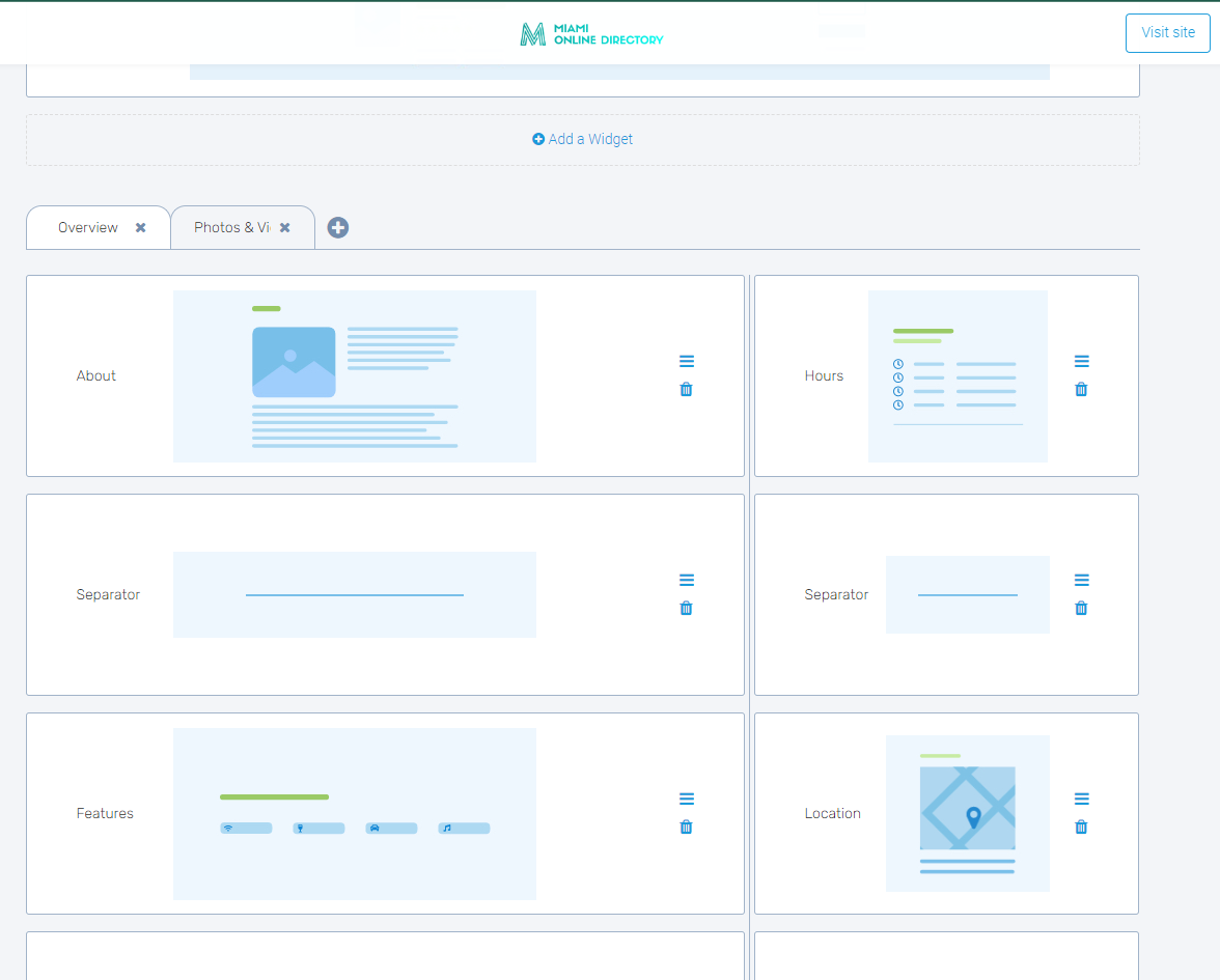 eDirectory Listing Template editor
