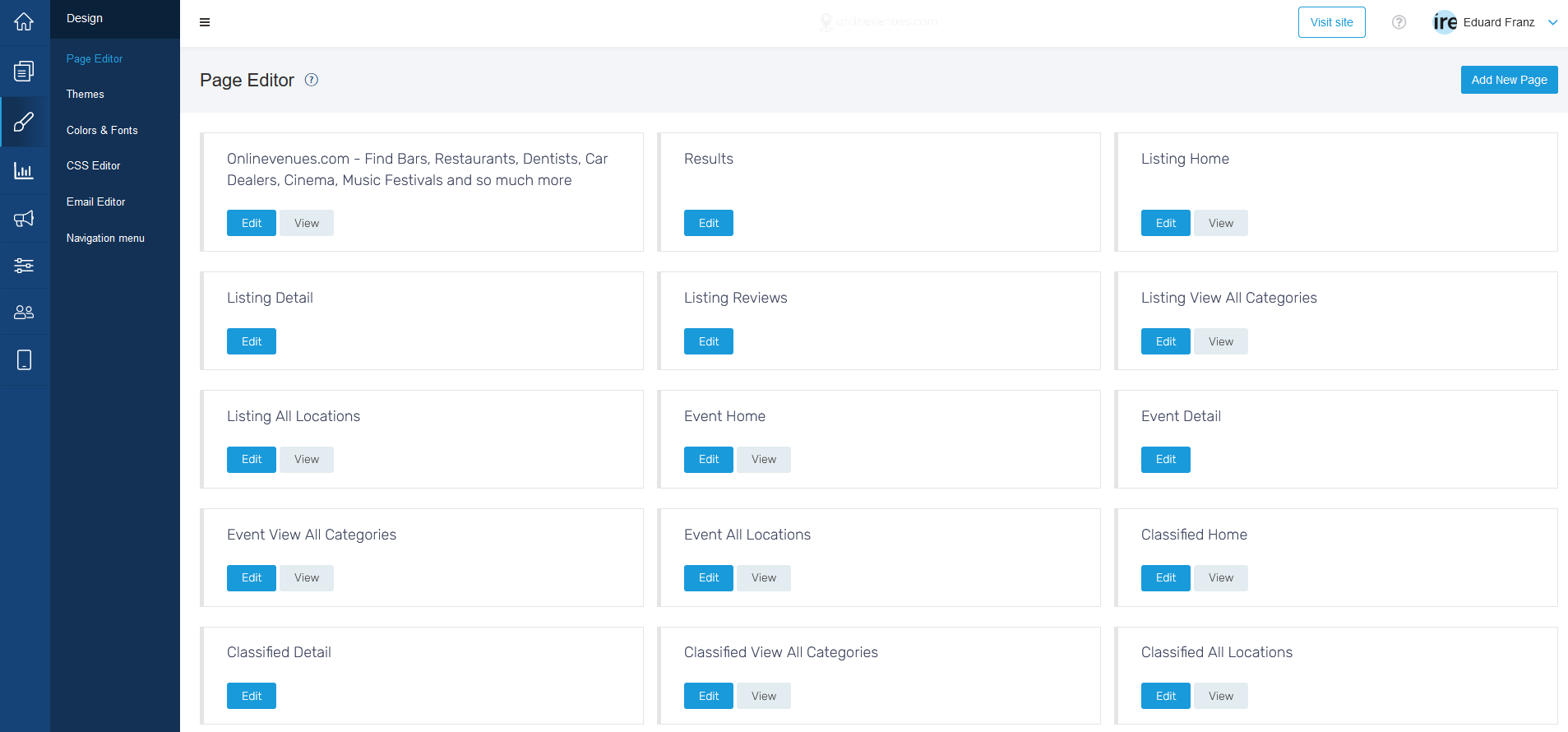 edirectory widget page editor